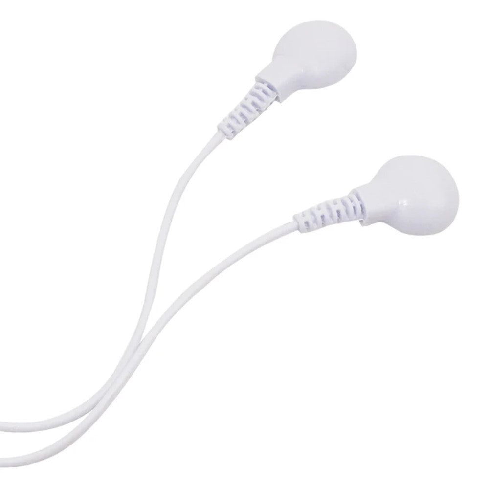 E-Stim Electro Stimulation 2 Button Press Snap Stud Cable for EStim Electric Shock Sex