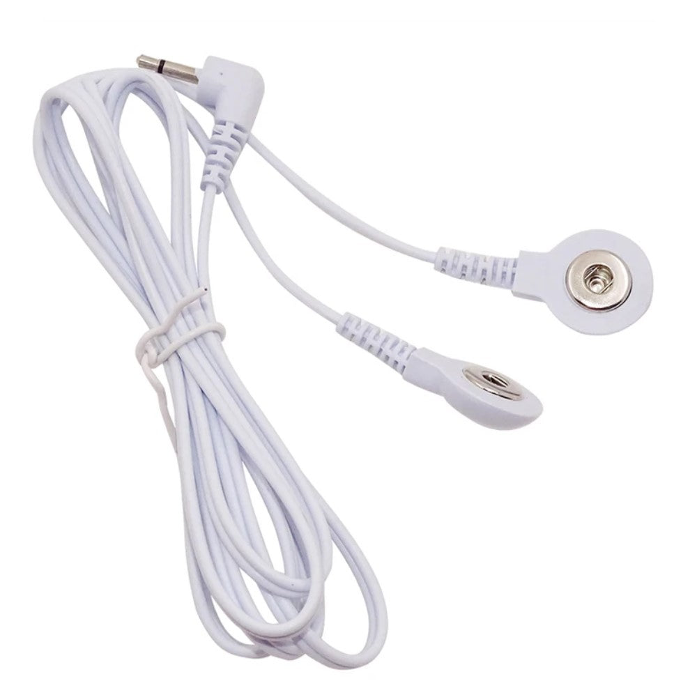 E-Stim Electro Stimulation 2 Button Press Snap Stud Cable for EStim Electric Shock Sex