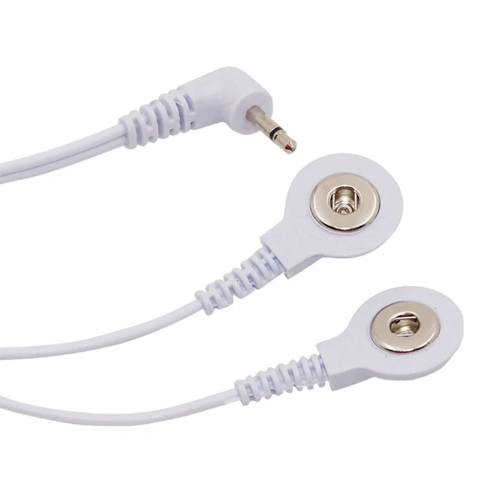 E-Stim Electro Stimulation 2 Button Press Snap Stud Cable for EStim Electric Shock Sex