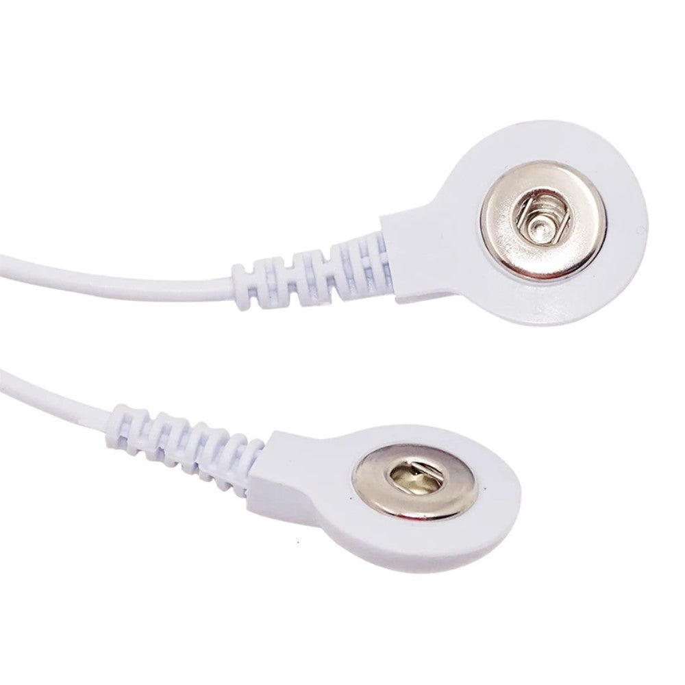 E-Stim Electro Stimulation 2 Button Press Snap Stud Cable for EStim Electric Shock Sex
