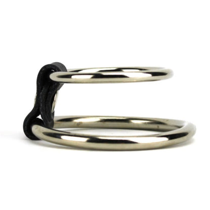 2 Ring Metal Gates Of Hell Chastity Double Cock Ring Cage