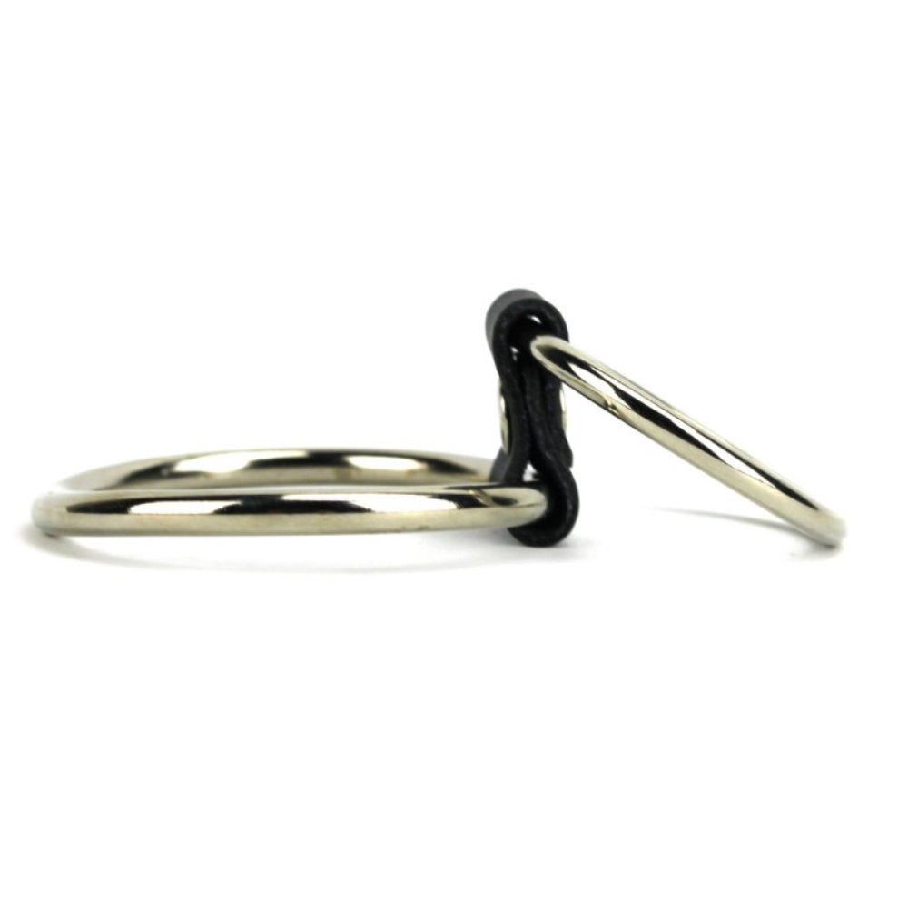 2 Ring Metal Gates Of Hell Chastity Double Cock Ring Cage