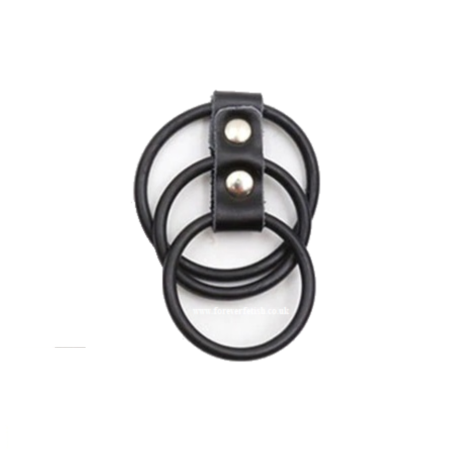 3 Ring Rubber Gates Of Hell Chastity Cock Ring Cage