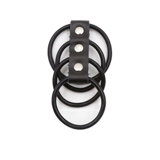 4 Ring Rubber Gates Of Hell Chastity Cock Ring Cage