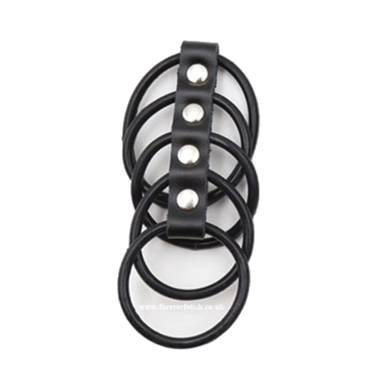 5 Ring Rubber Gates Of Hell Chastity Cock Ring Cage