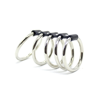 5 Ring Metal Gates Of Hell Chastity Cock Ring Cage