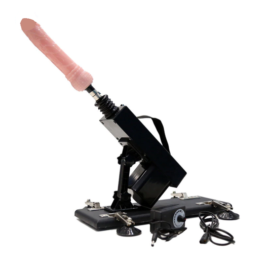 Sex Fucking Machine Pussy Anal Pounder with Dildo Attachment - Black