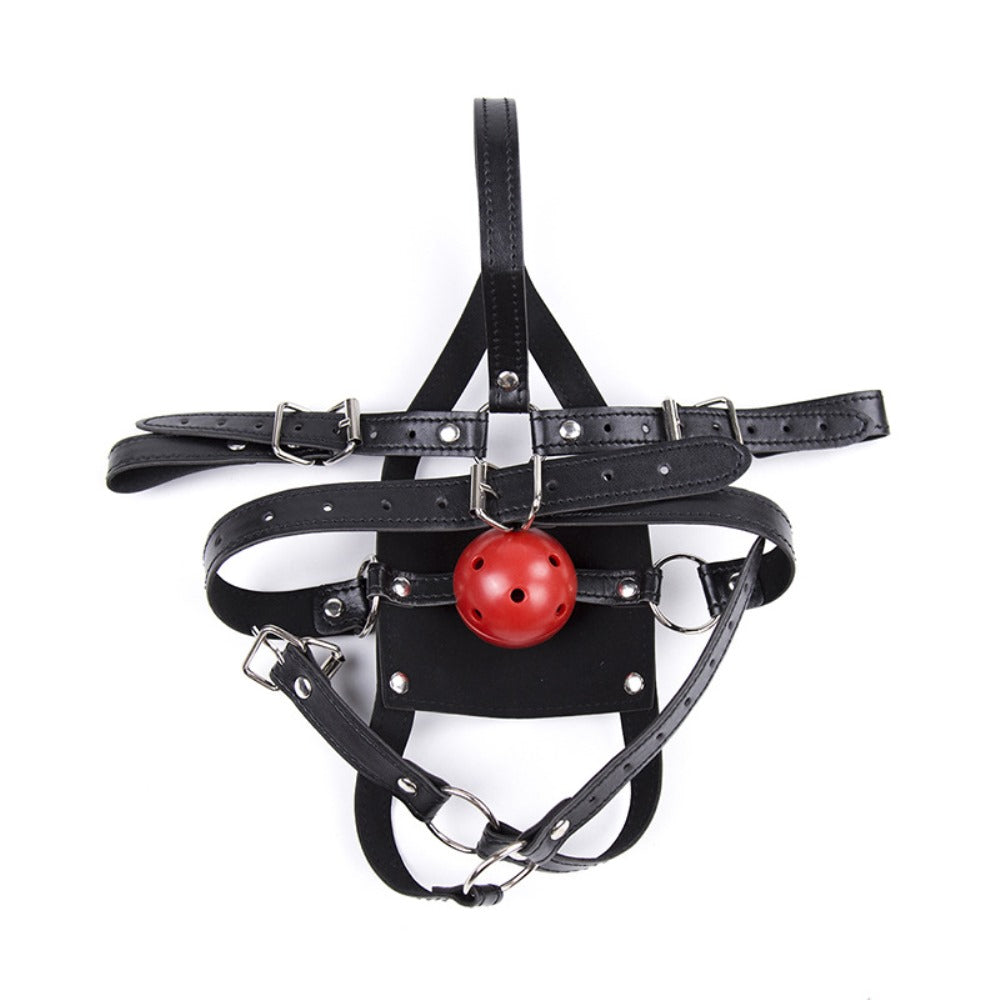 Muzzle Patch Panel Full Head Harness Mouth Ball Gag