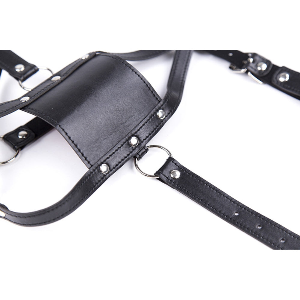 Muzzle Patch Panel Full Head Harness Mouth Ball Gag