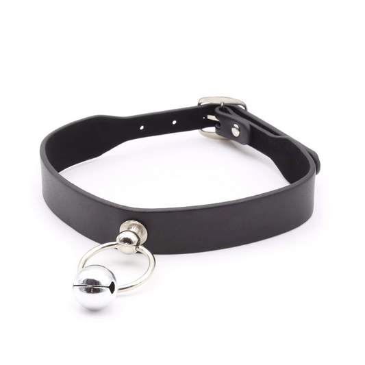 Black Collar with Bell Sub Necklace Slave Collar Submissive