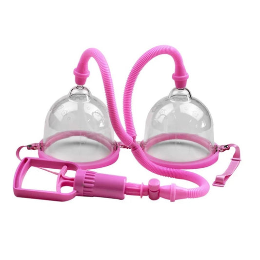 Twin Cup Breast Nipple Enlarger Enhancer Sucker Vacuum Pump Bra
