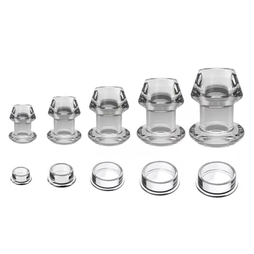 Clear Hollow Anal Butt Plugs with Stopper Plug Forever Fetish - Bondage & BDSM Clothing Online Clear Hollow Anal Butt Plugs with Stopper Plug Forever Fetish - Bondage & BDSM Clothing Online