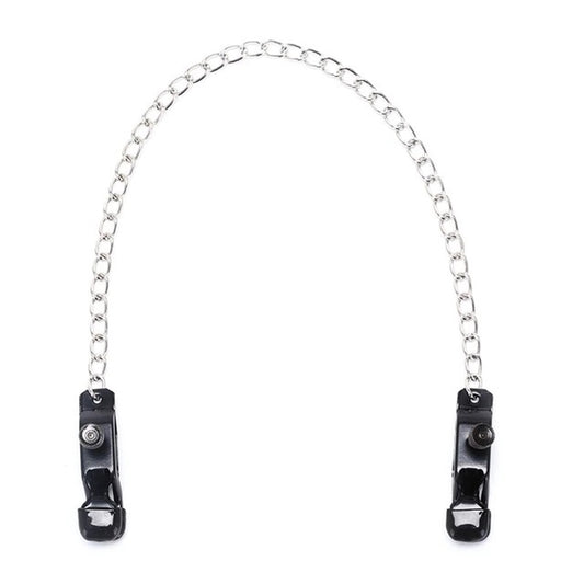 Adjustable Black Crocodile Nipple Clamps with Connecting Chain