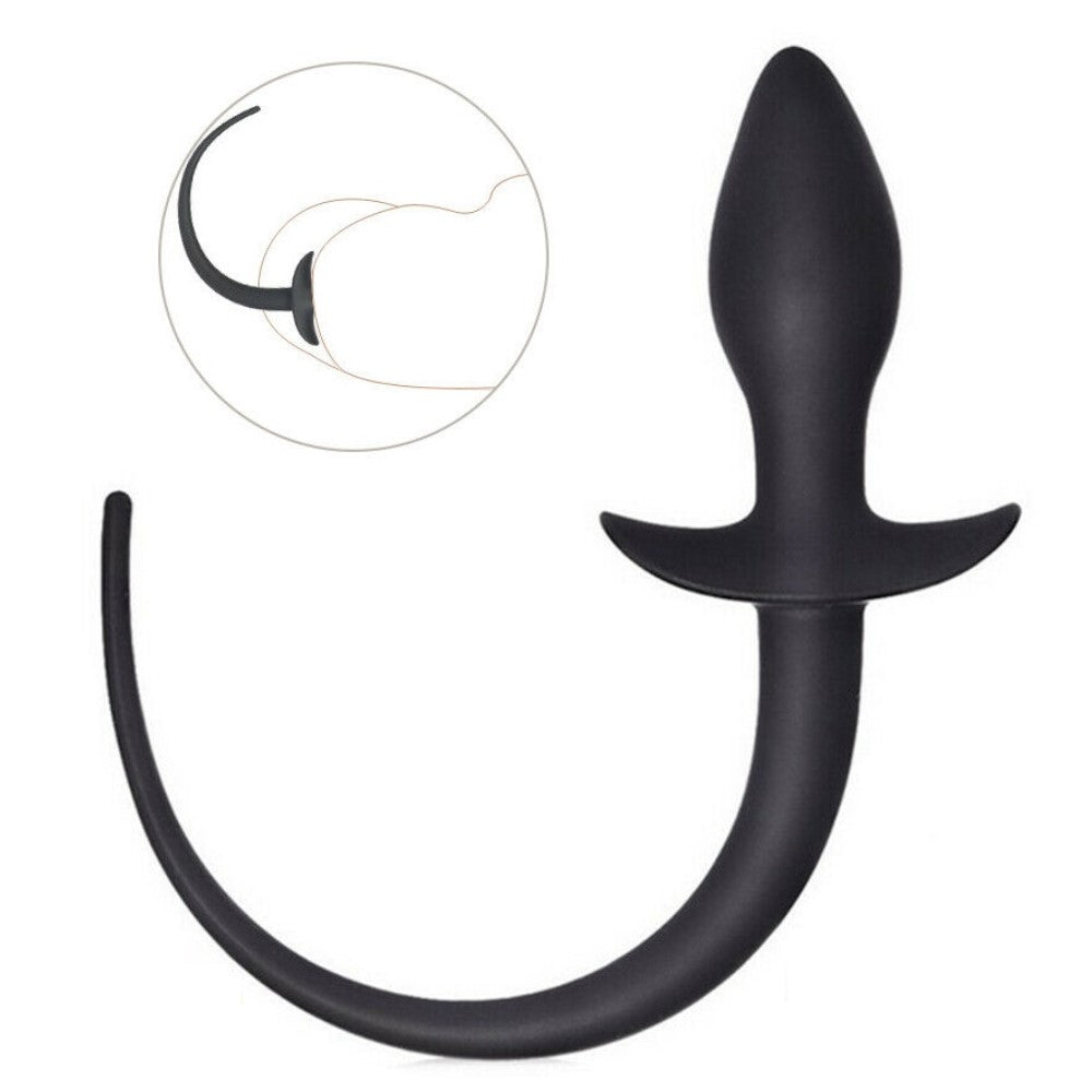 Silicone Pup Dog Tail Anal Butt Plug for Puppy Pet Play