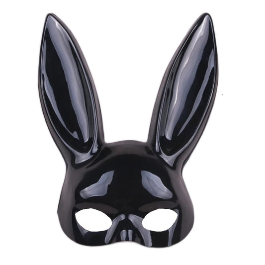 Easter Bunny Rabbit Ears Face Mask Black Red Pink