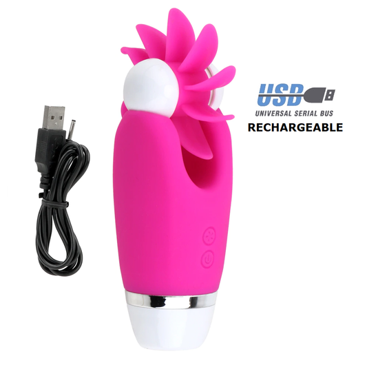 Silicone Licking Oral Sex Simulator Skweel Tongue Wheel USB Rechargeable Pink