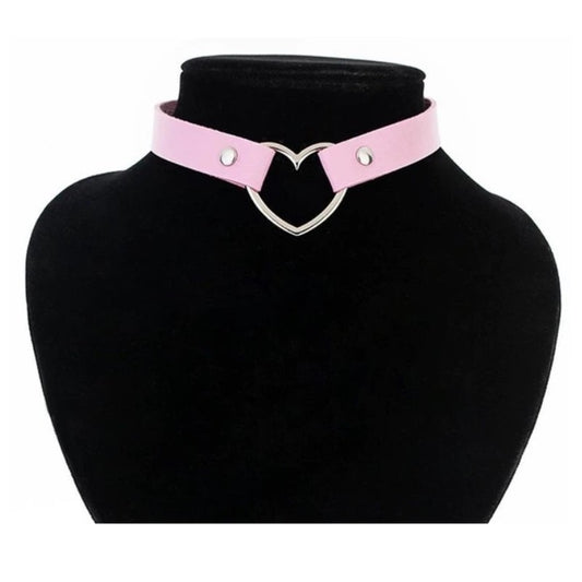 Lilac Heart Shaped Neck Choker Submissive Day Collar