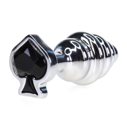 Queen of Spades Hotwife Chrome Threaded Butt Princess Plug Anal Toy