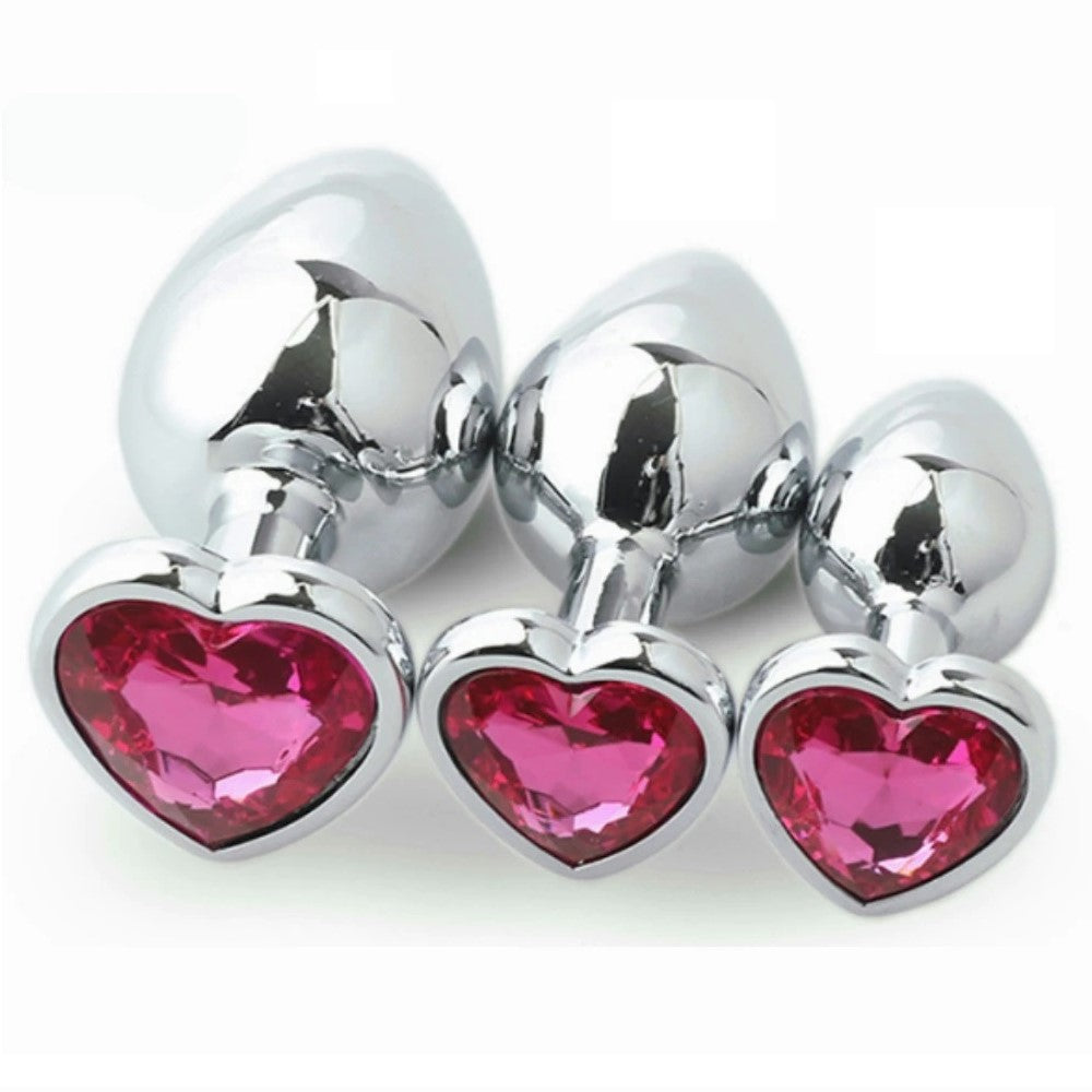 Rose Pink Stainless Steel Heart Jewelled Princess Butt Plug Forever Fetish - Bondage & BDSM Clothing Online Rose Pink Stainless Steel Heart Jewelled Princess Butt Plug Forever Fetish - Bondage & BDSM Clothing Online
