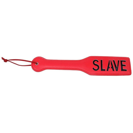 Red and Black SLAVE Spanking Paddle Whip Flogger