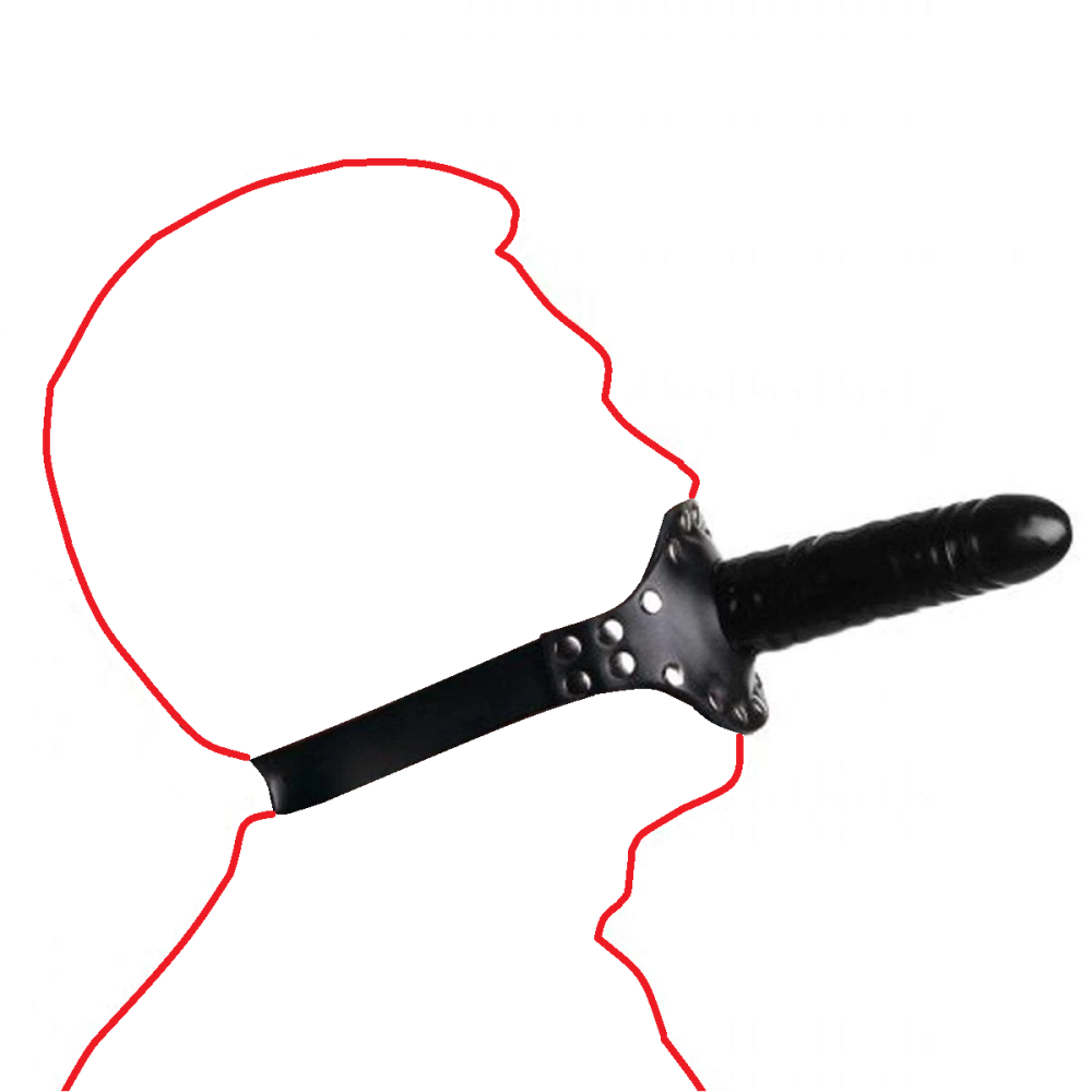 Ride Me Lockable Mouth Face Gag Double Ended Dildo