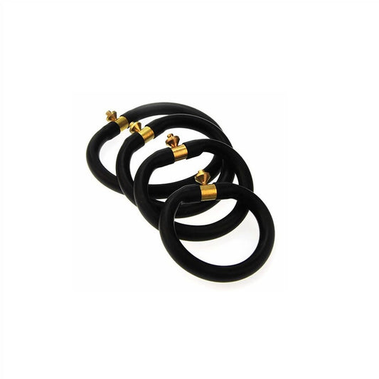 E-Stim Black Rubber Rings Hoops Conductive Loops for Electro Stimulation