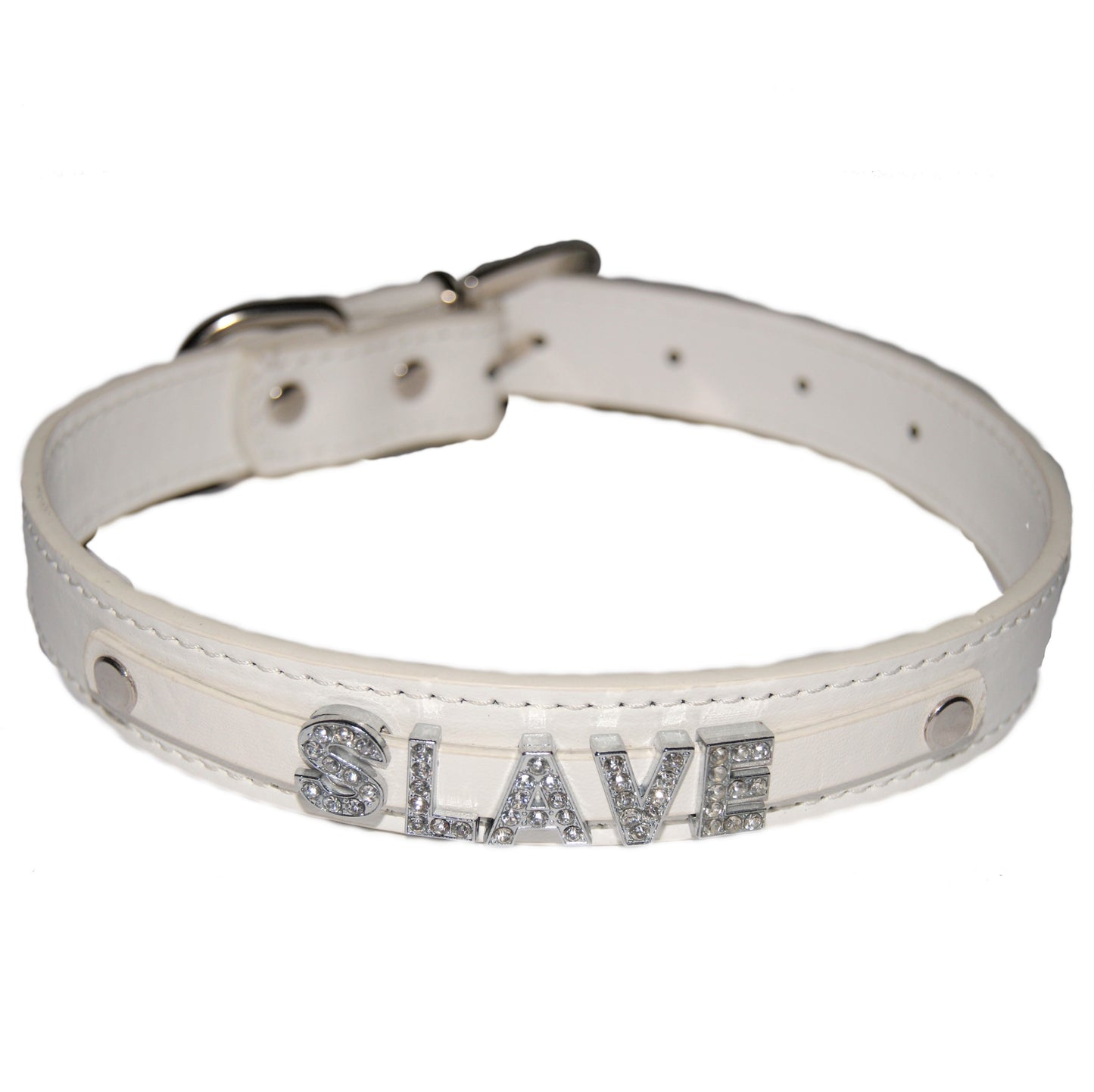 SLAVE Fetish Collar Sub Submissive Black, Red, Pink, Blue & White