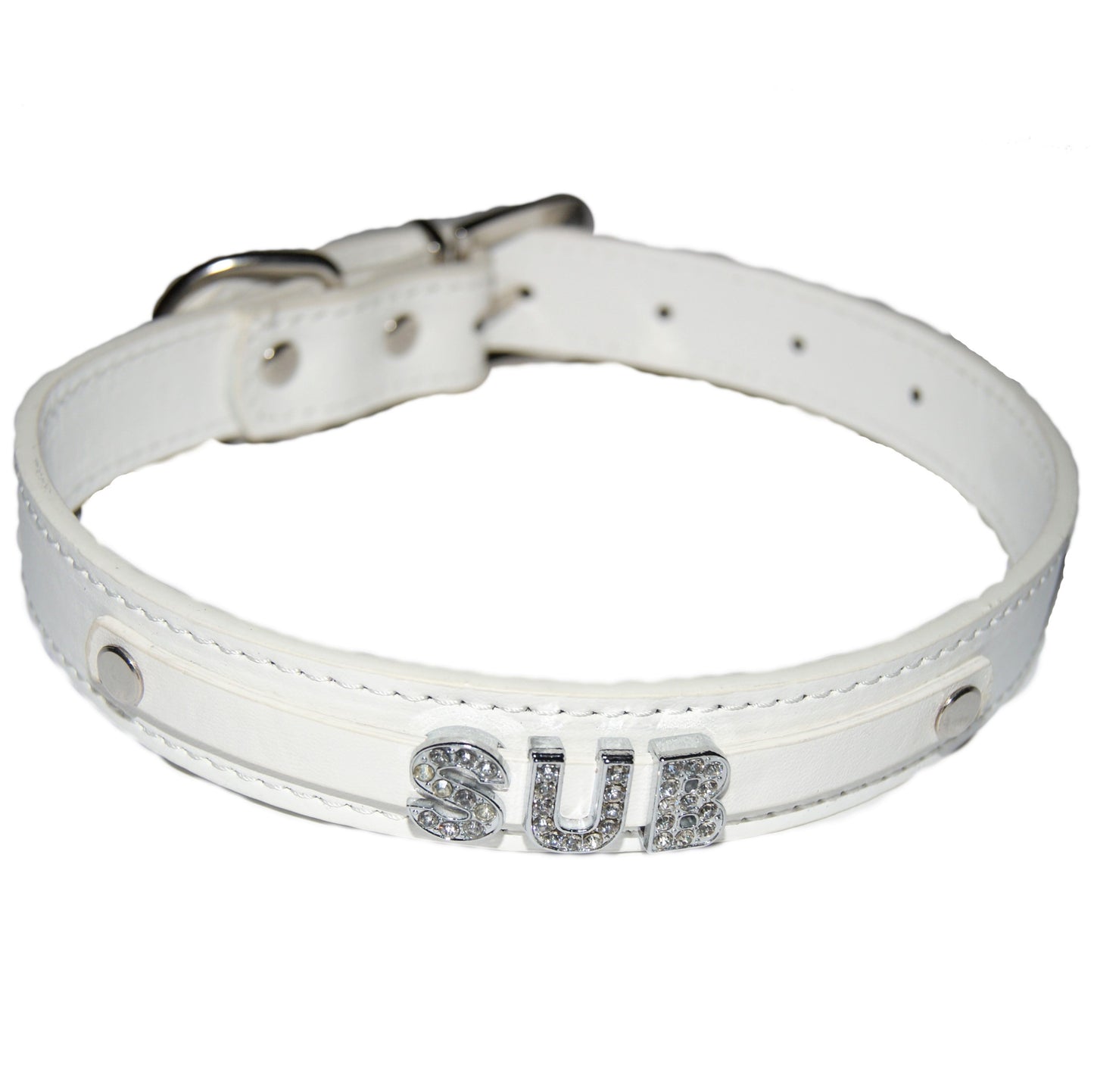 SUB Fetish Collar Sub Slave Owned Black, Red, Pink, Blue & White