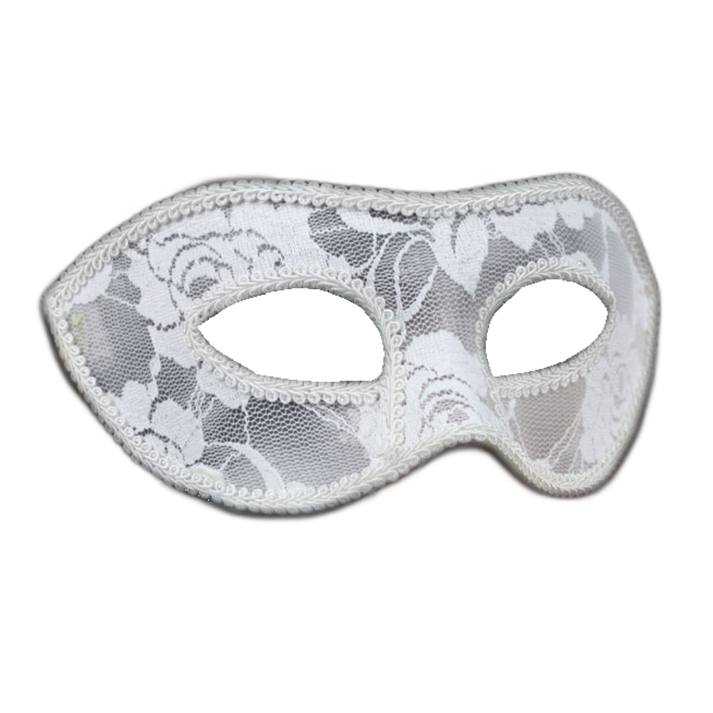 Lace Masquerade Burlesque Face Eye Mask - Black or White