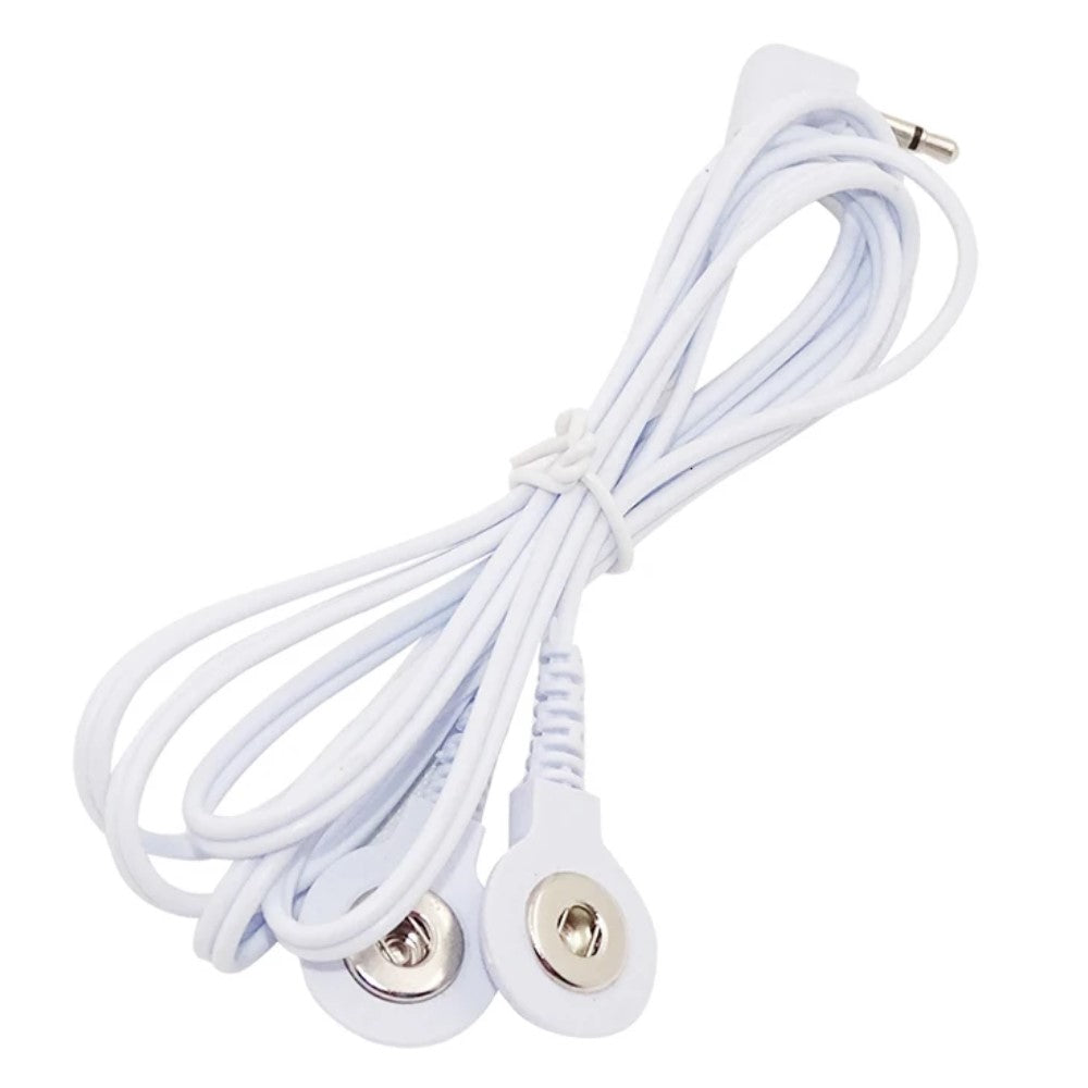 E-Stim Electro Stimulation 2 Button Press Snap Stud Cable for EStim Electric Shock Sex