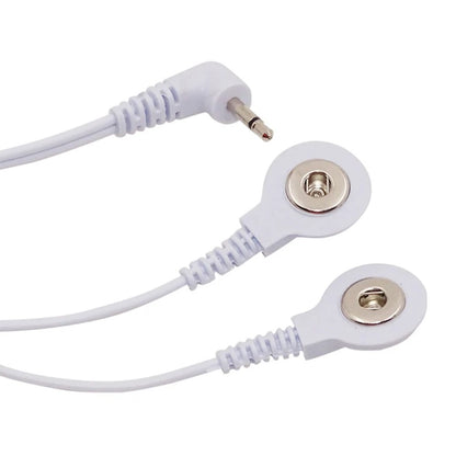 E-Stim Electro Stimulation 2 Button Press Snap Stud Cable for EStim Electric Shock Sex