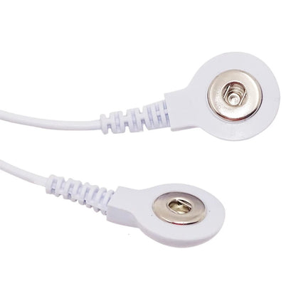 E-Stim Electro Stimulation 2 Button Press Snap Stud Cable for EStim Electric Shock Sex