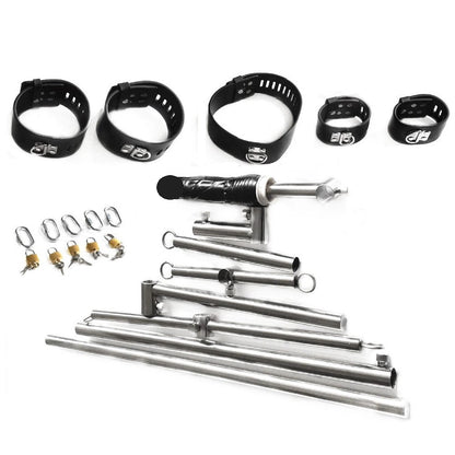 Stainless Steel Bondage Pillory Restraint Vegan Leather Cuffs