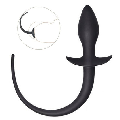 Silicone Pup Dog Tail Anal Butt Plug for Puppy Pet Play
