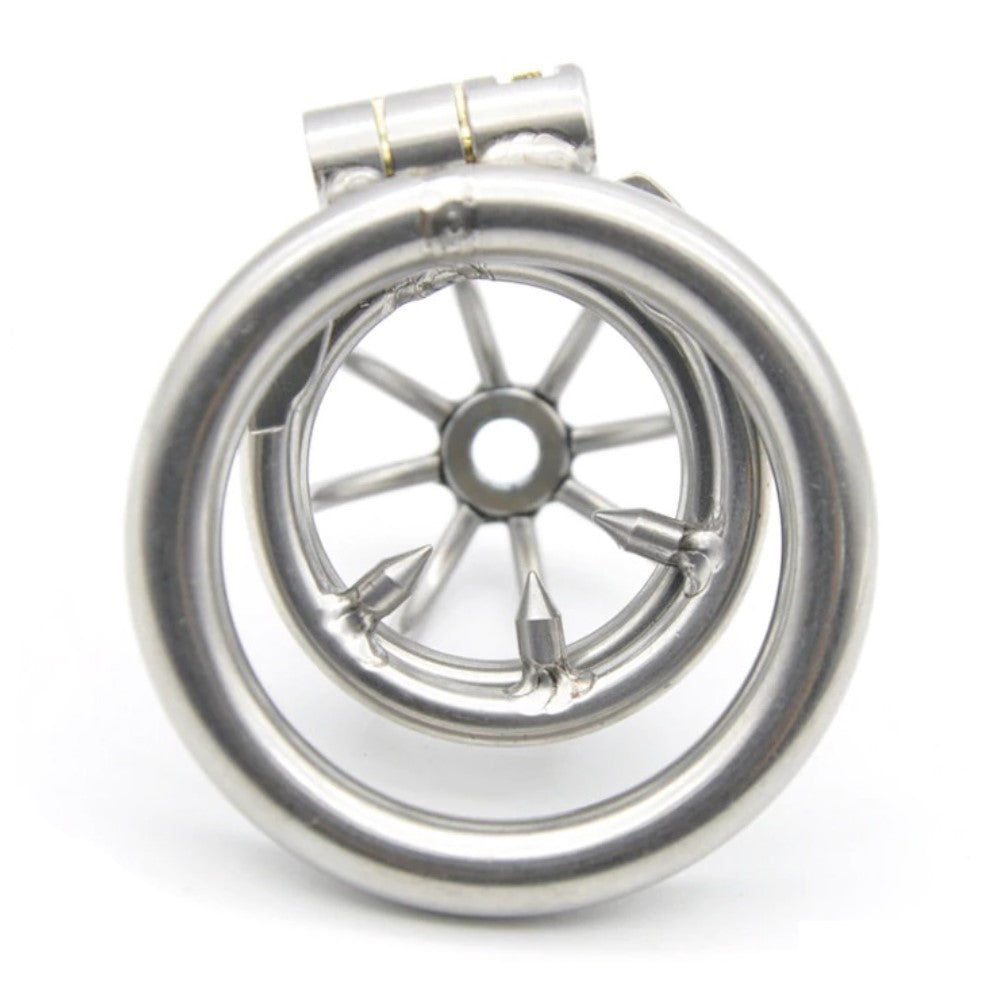 Small Prisoner Steel Metal Cock Bird Cage Chastity Device Spike Kit