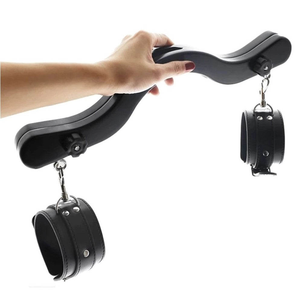 Chastity Humbler Testicle Ball Crusher Restraint Device with Ankle Cuffs