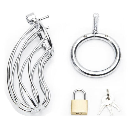 Prisoner Steel Metal Large Cock Bird Cage Chastity Device Belt