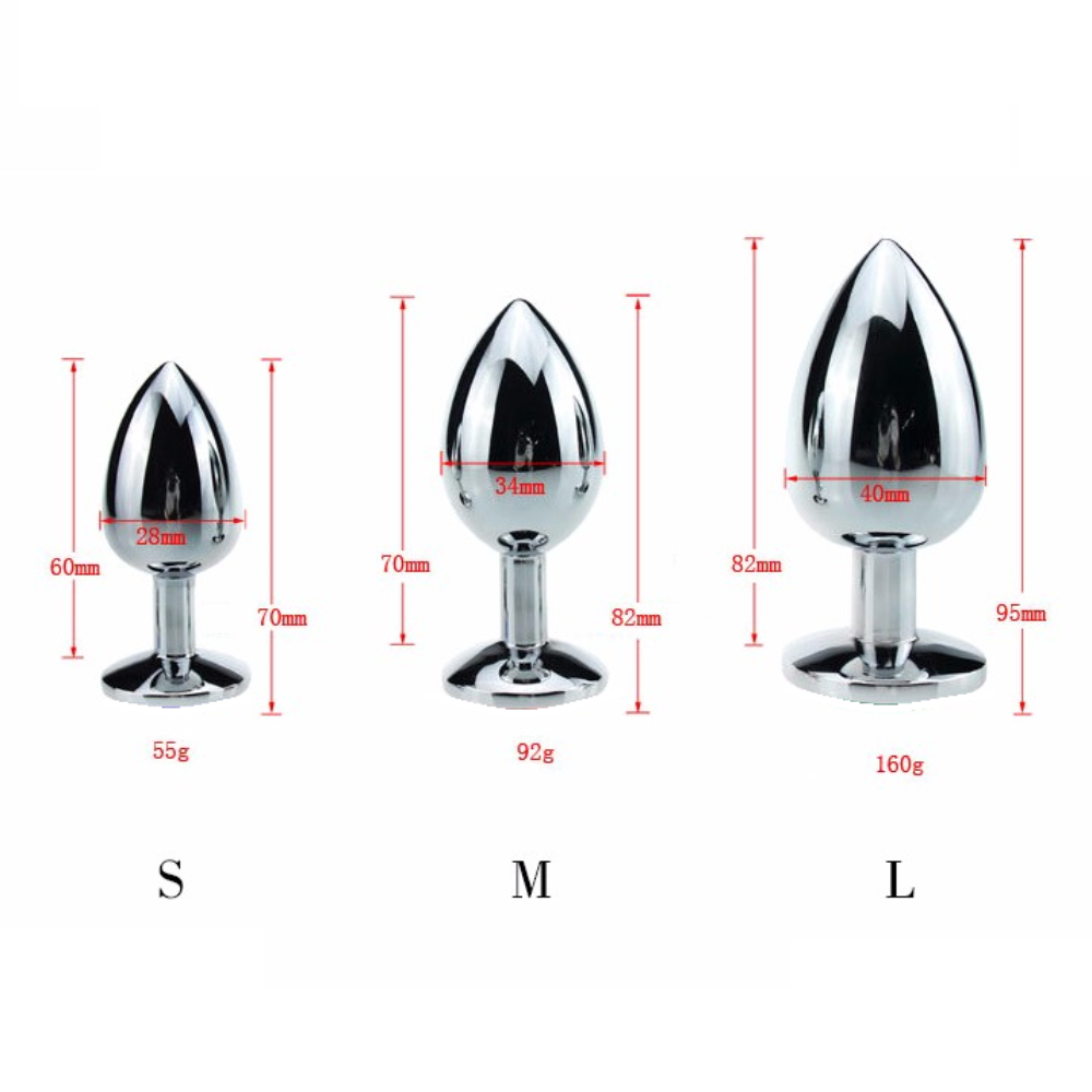 Stainless Steel Jewelled Princess Butt Plug