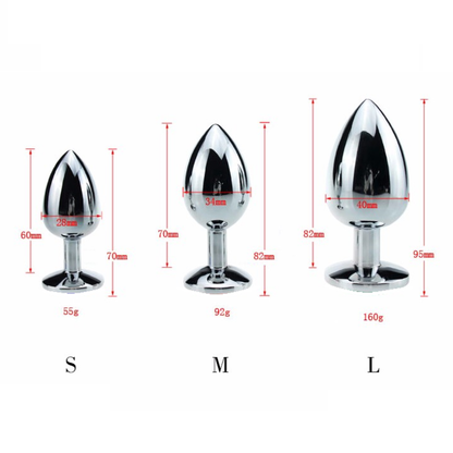 Stainless Steel Jewelled Princess Butt Plug