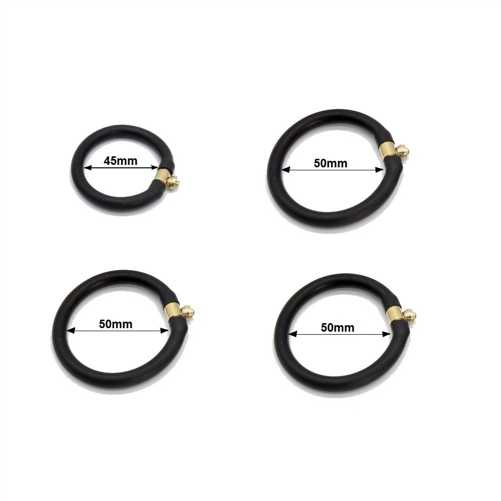 E-Stim Black Rubber Rings Hoops Conductive Loops for Electro Stimulation