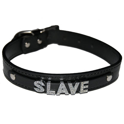 SLAVE Fetish Collar Sub Submissive Black, Red, Pink, Blue & White