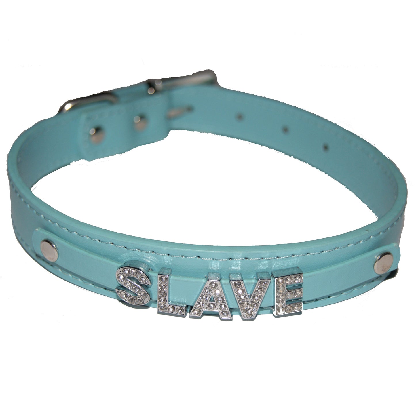 SLAVE Fetish Collar Sub Submissive Black, Red, Pink, Blue & White