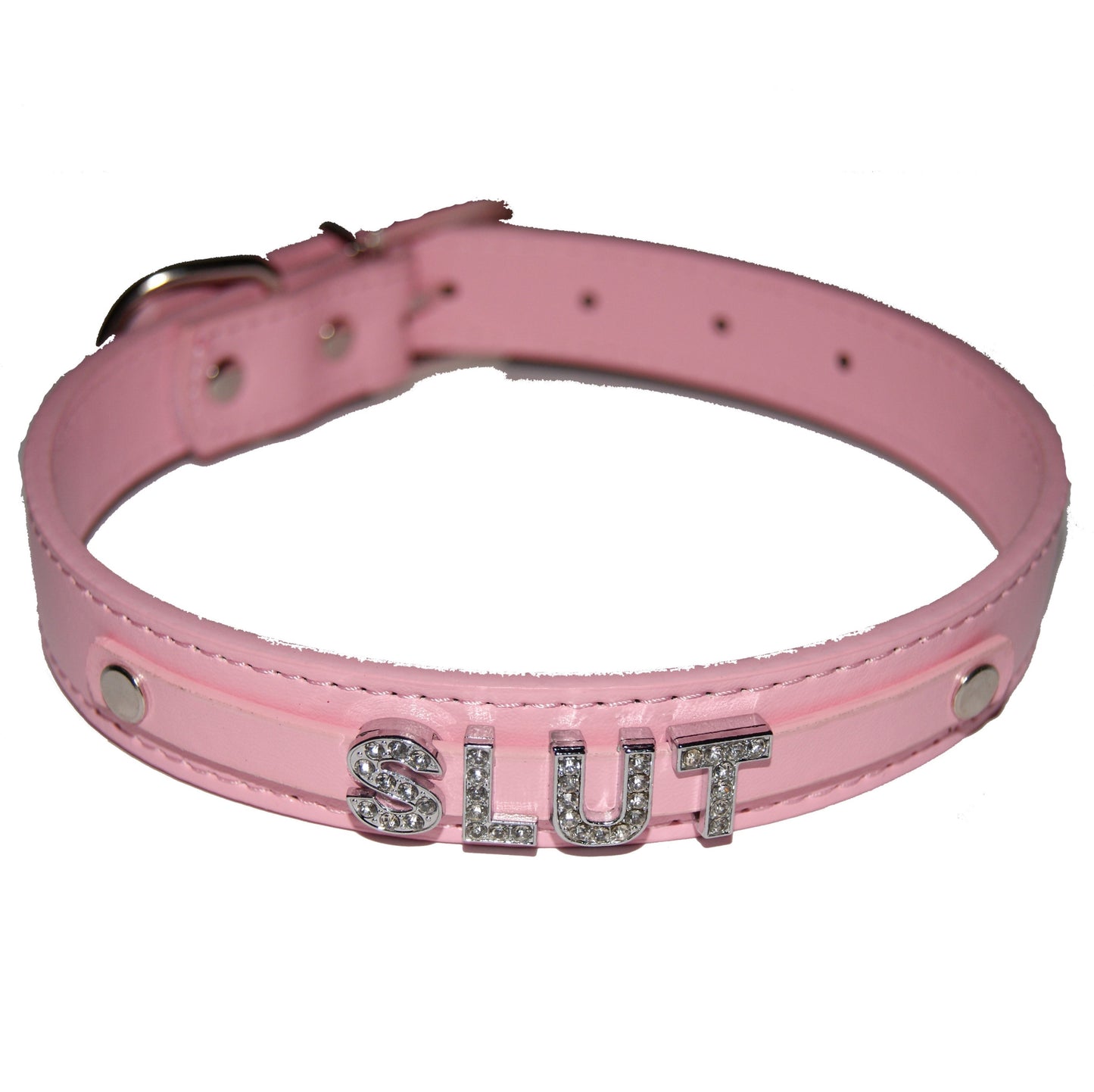SLUT Fetish Collar Sub Slave Princess Black, Red, Pink, Blue & White