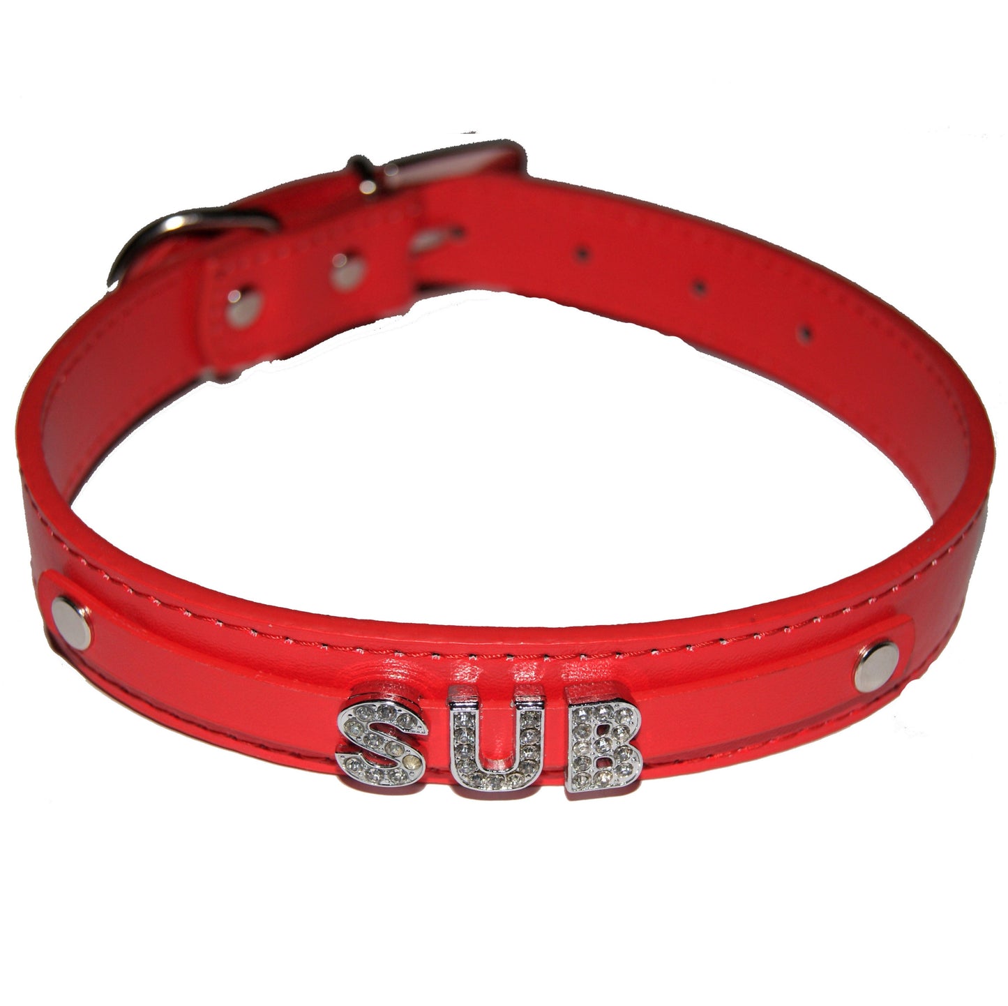 SUB Fetish Collar Sub Slave Owned Black, Red, Pink, Blue & White