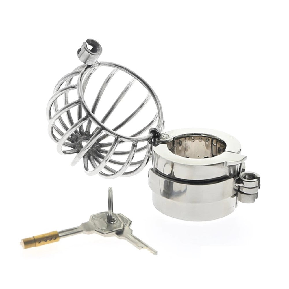 Prisoner Testicle Cage Chastity Device Stretcher Weight Locked Balls