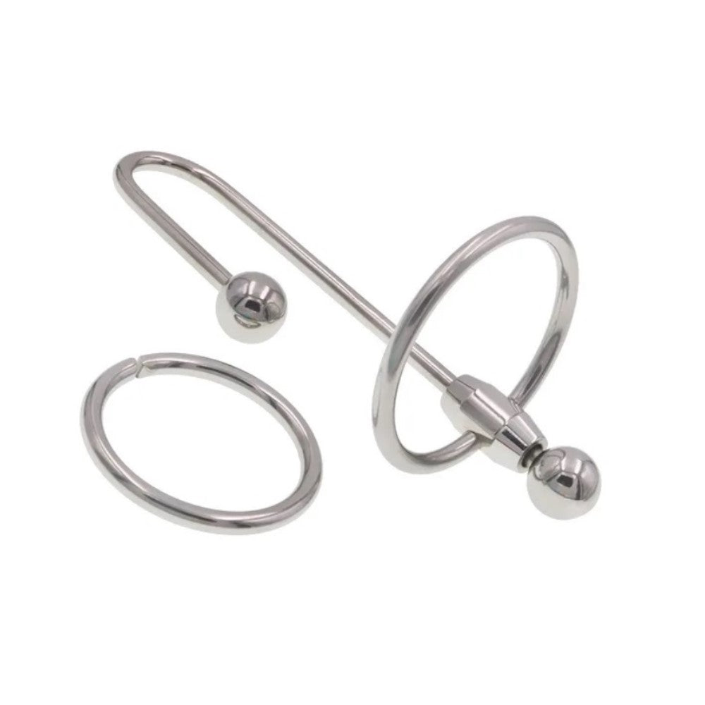 Urethral Catheter Sound Penis Plug / Glans Ring with 25mm & 30mm Rings