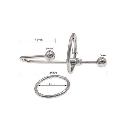 Urethral Catheter Sound Penis Plug / Glans Ring with 25mm & 30mm Rings